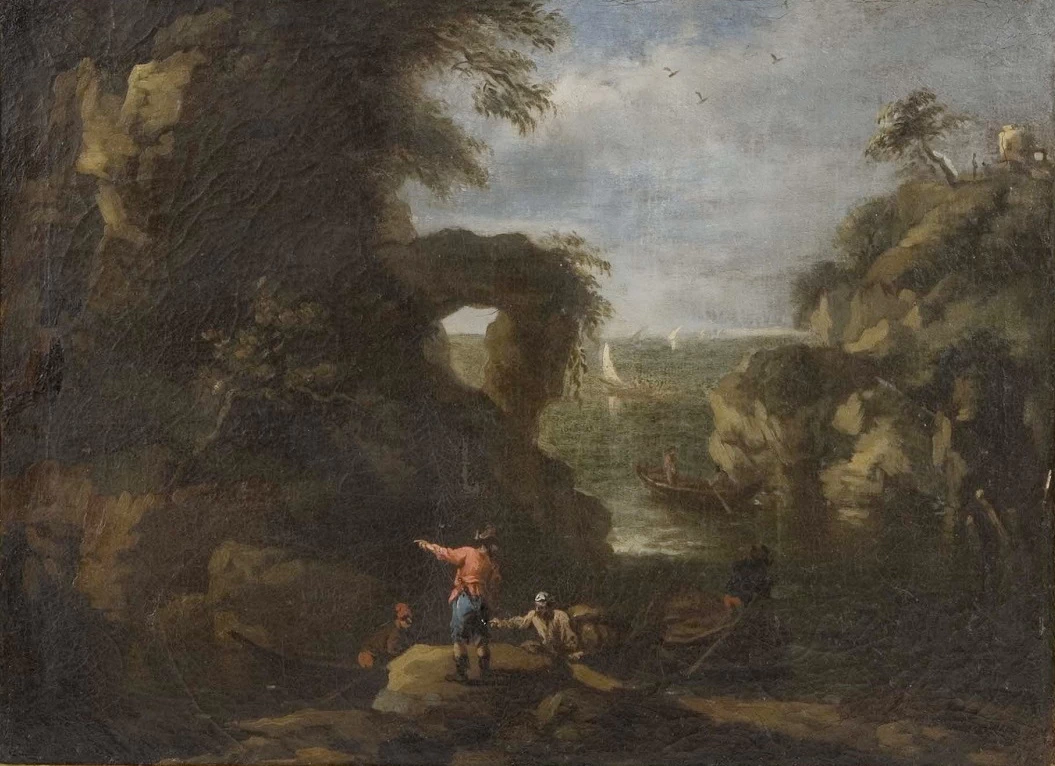 Paesaggio con marina, pescatori e barche - Pinacoteca Nazionale, Siena